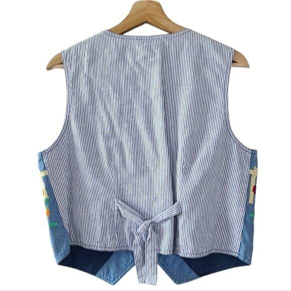 Westbound Casuals Birds In The Garden Vest womens size medium Cottagecore Spring - Picture 4 of 5
